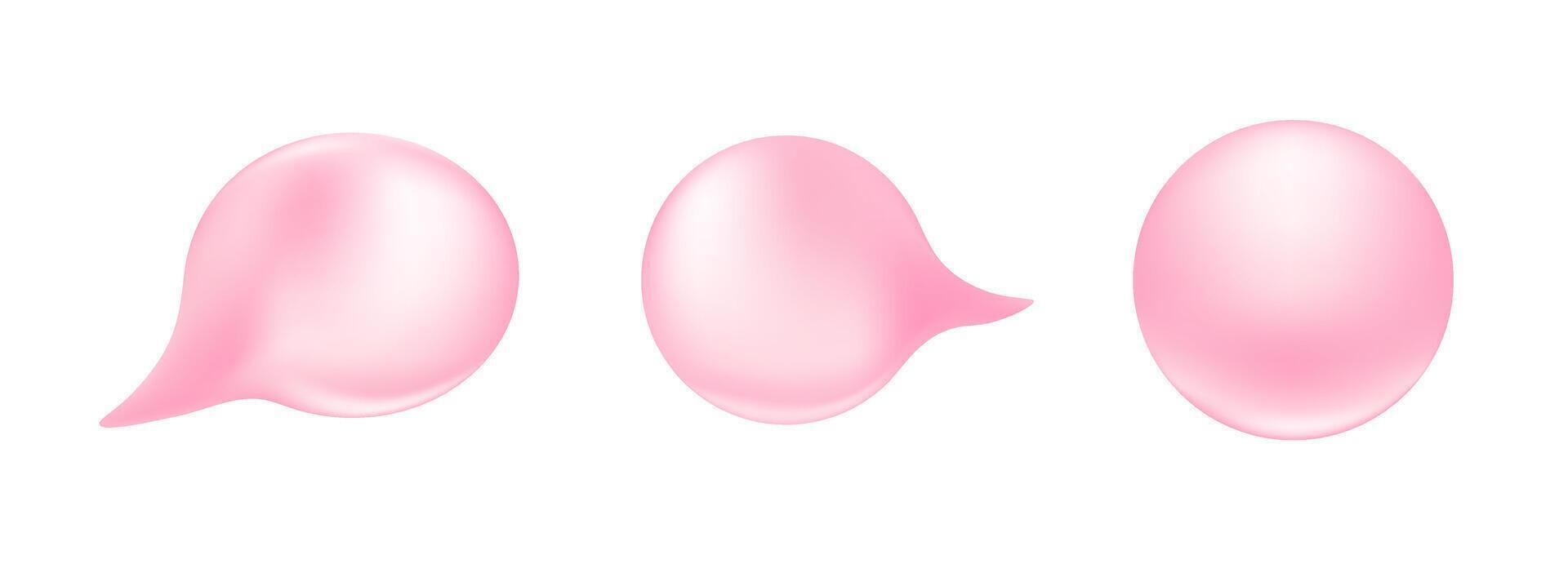 bubblegum inflated pink 3d isolated vector