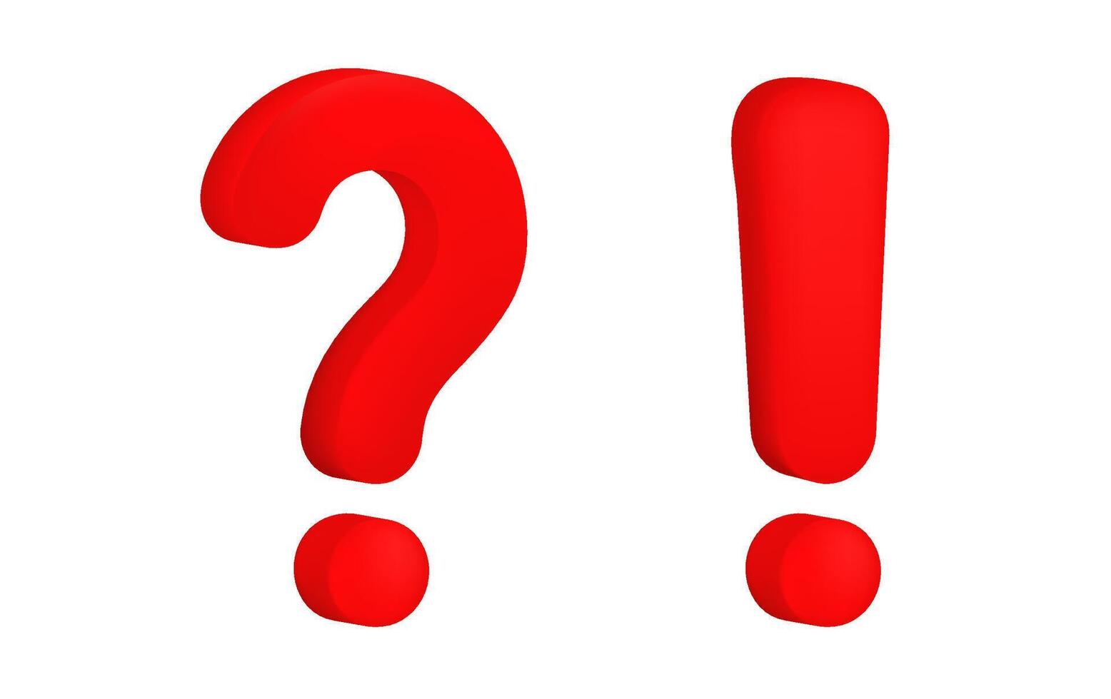 3D question and answer mark icon vector