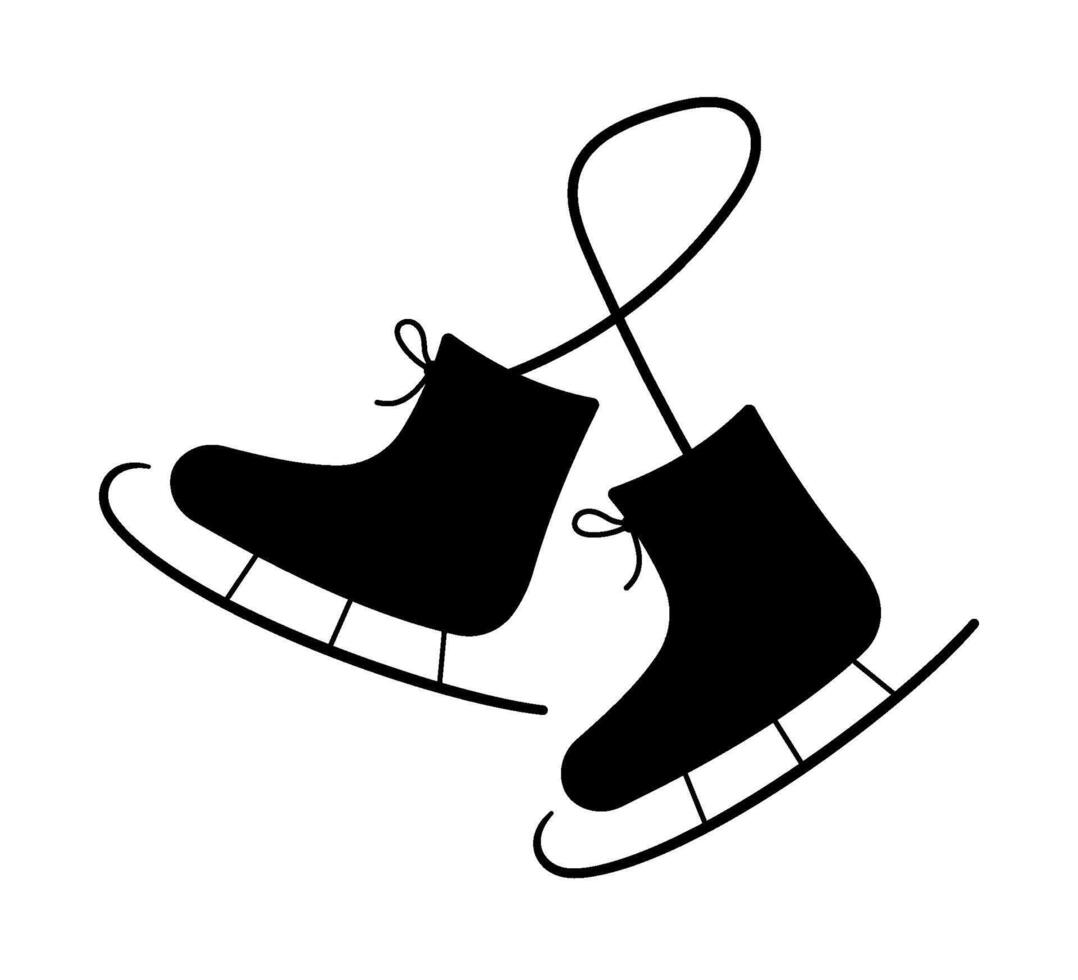 Ice skates icon. Ice skates silhouette. Christmas and New Year icon. Fitness, Health and activity icons, sports icons. vector
