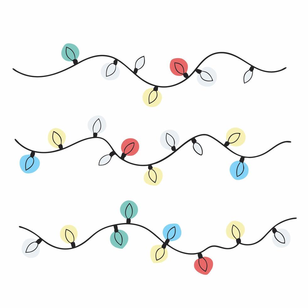 christmas garland with lights illustration vector