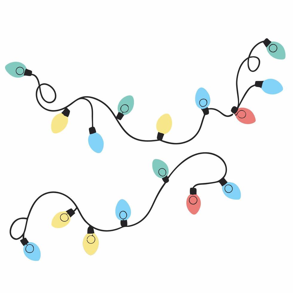 a string of christmas lights with different colors vector