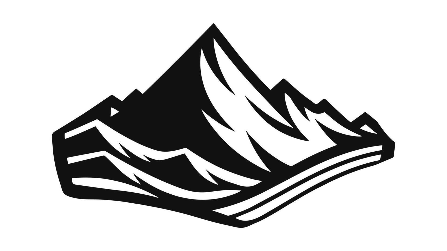 Mountain Bold Black Silhouettes for Adventure, Tourism, and Branding Projects vector