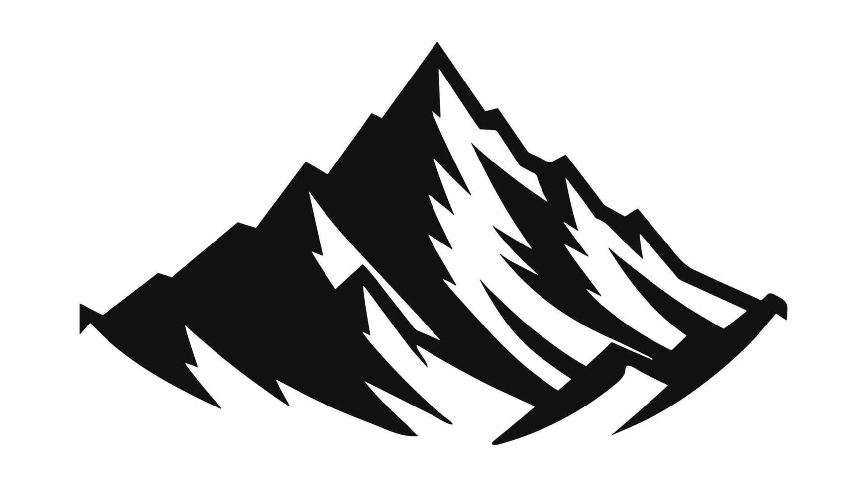 Mountain Black and White Silhouettes for Tourism, Outdoor Themes, and Decorative Use vector