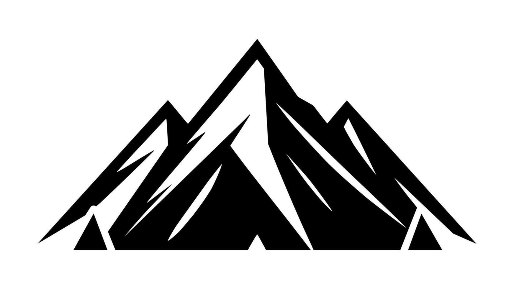 Unique Mountain Silhouette Ideal for Bold, Black and White Designs vector