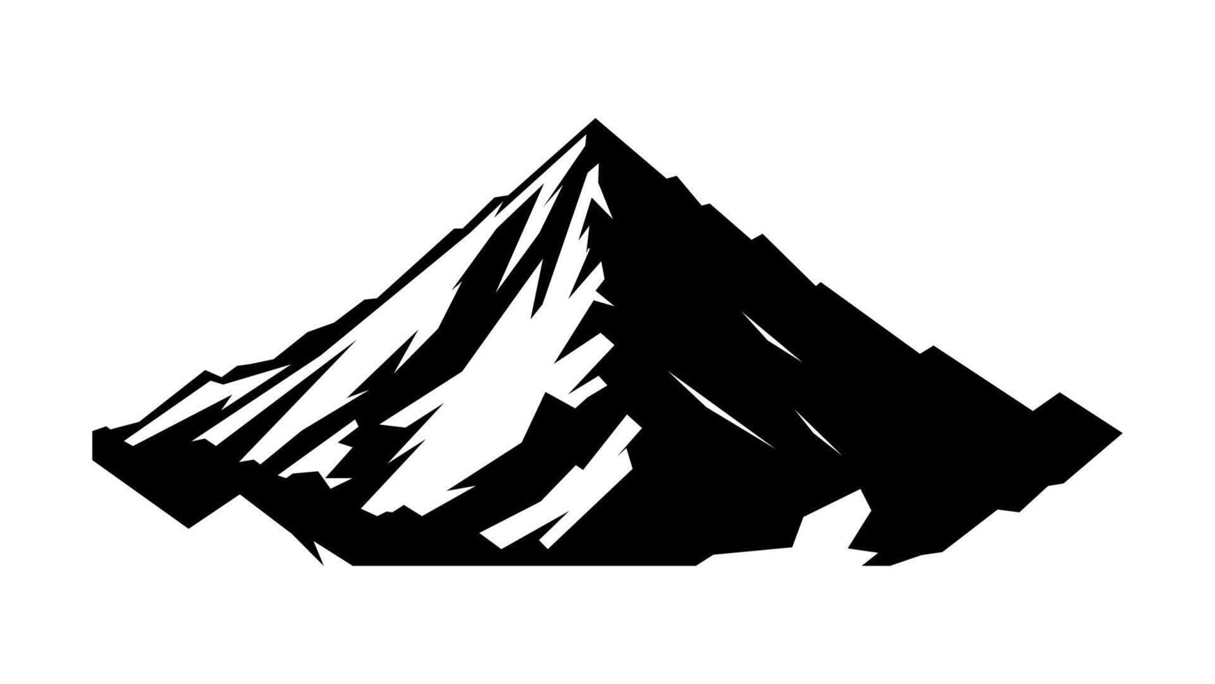 Unique Black Mountain Silhouette Ideal for Product Covers vector