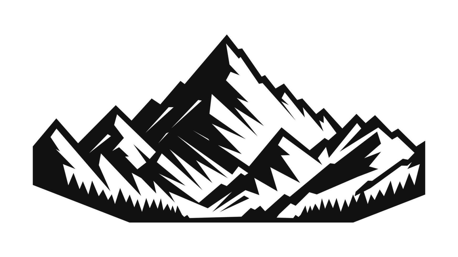 Elegant Mountain Silhouettes Unique for Nature-Inspired Marketing and Product Covers vector