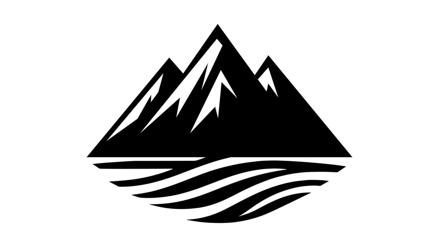 Majestic Mountain icon Elegant Black Silhouette for Any Design vector