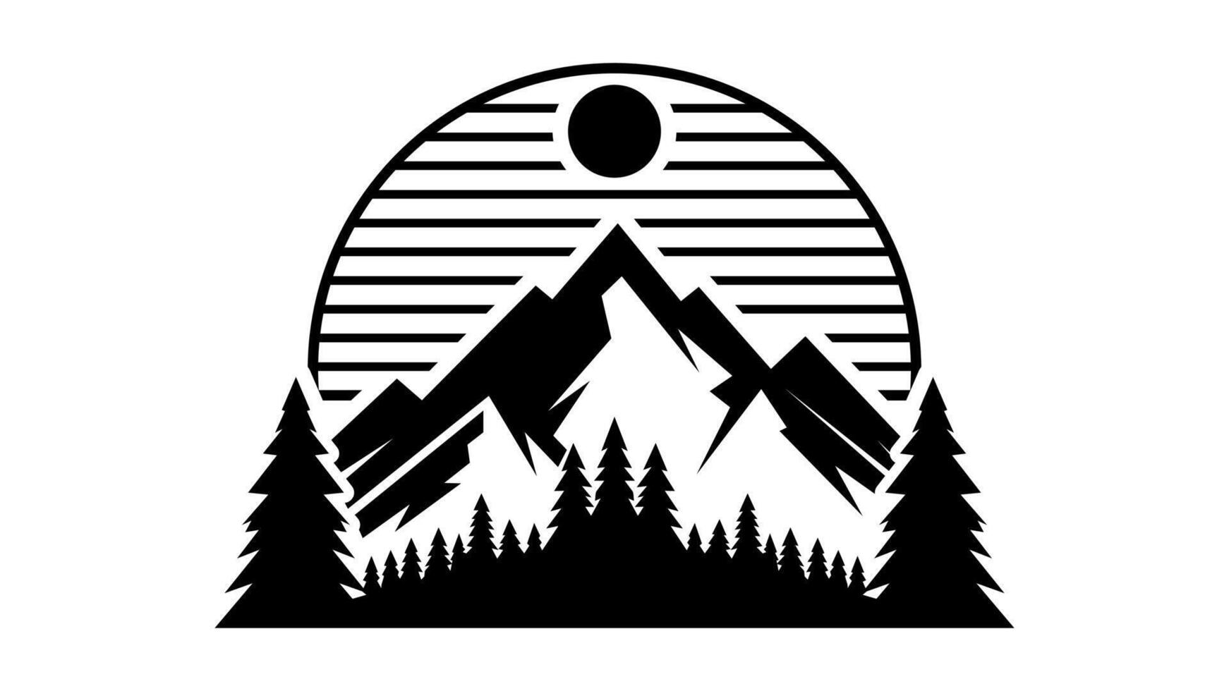 Mountain Silhouette Elevate Your Decor with Black and White Elegance vector