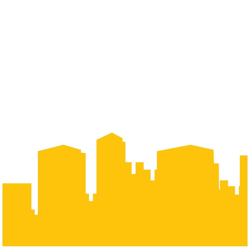 urban high-rise building silhouette illustration element design with simple yellow color and unique shape. City life icon that can be used in any design vector