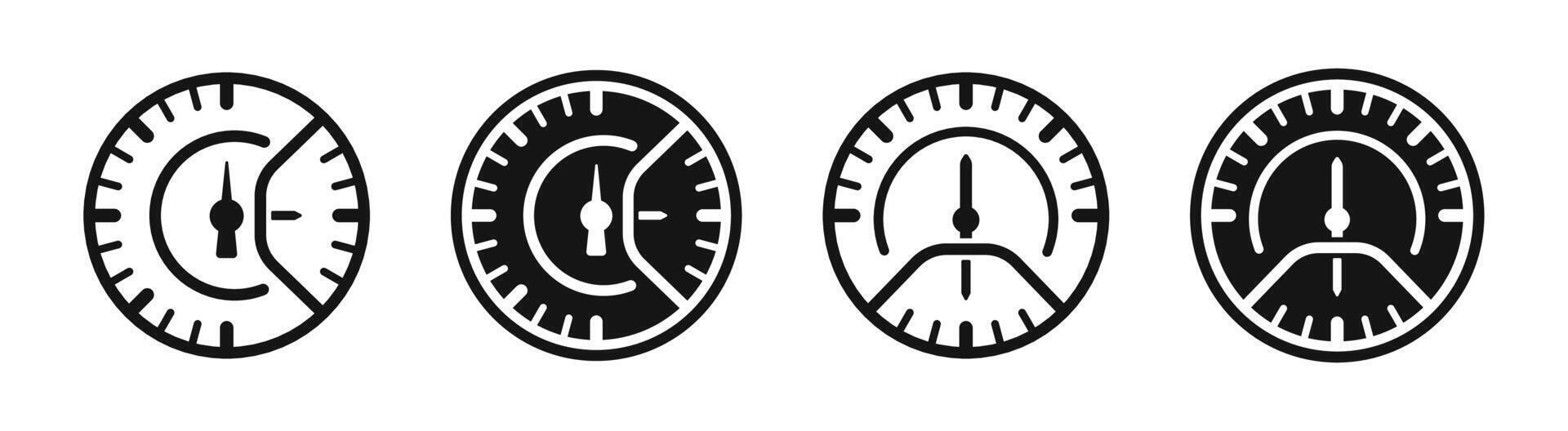 Speedometer icons. Speed measurement icon set. vector