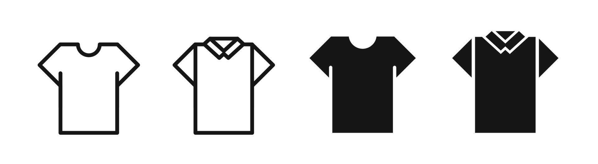 T-shirt flat icon set. vector