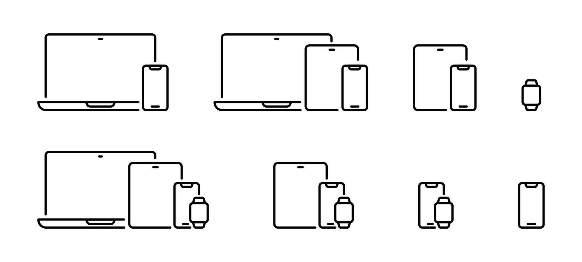 Device icon set. vector