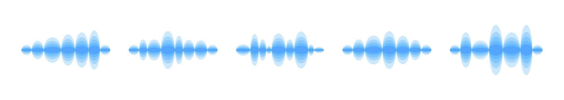 Abstract sound waves. Audio frequency visualization vector