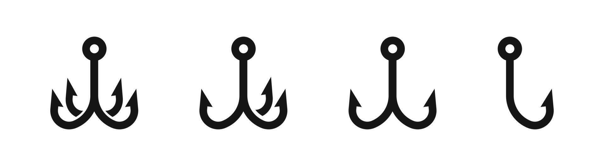 Fishing hook icon set. vector