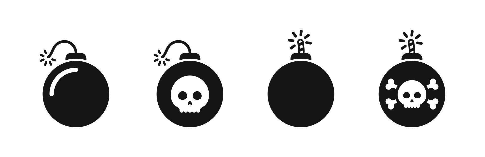 Bomb illustration. bombs. Bomb icons. Burning fuse of bomb. vector