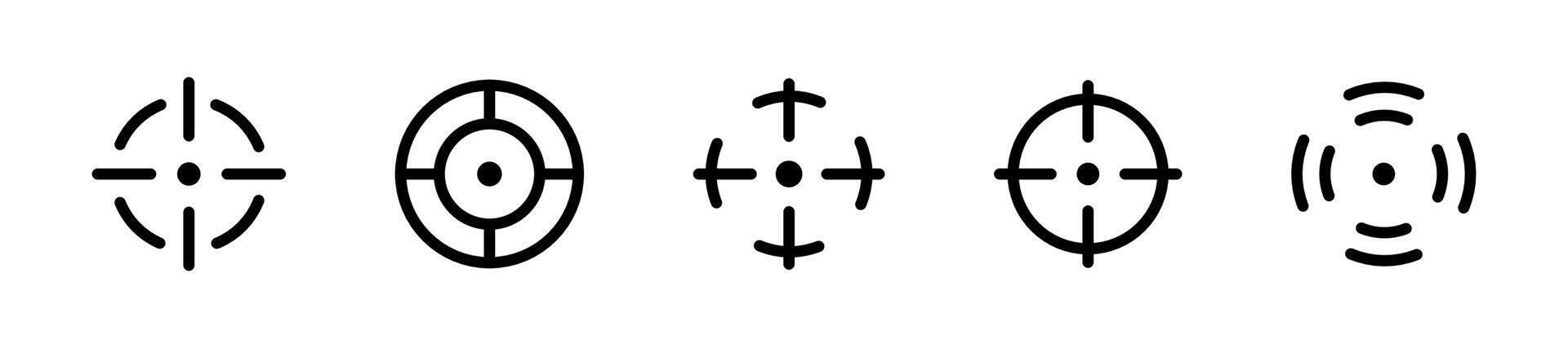 Aim sniper icon set. Crosshair and targeting symbols vector