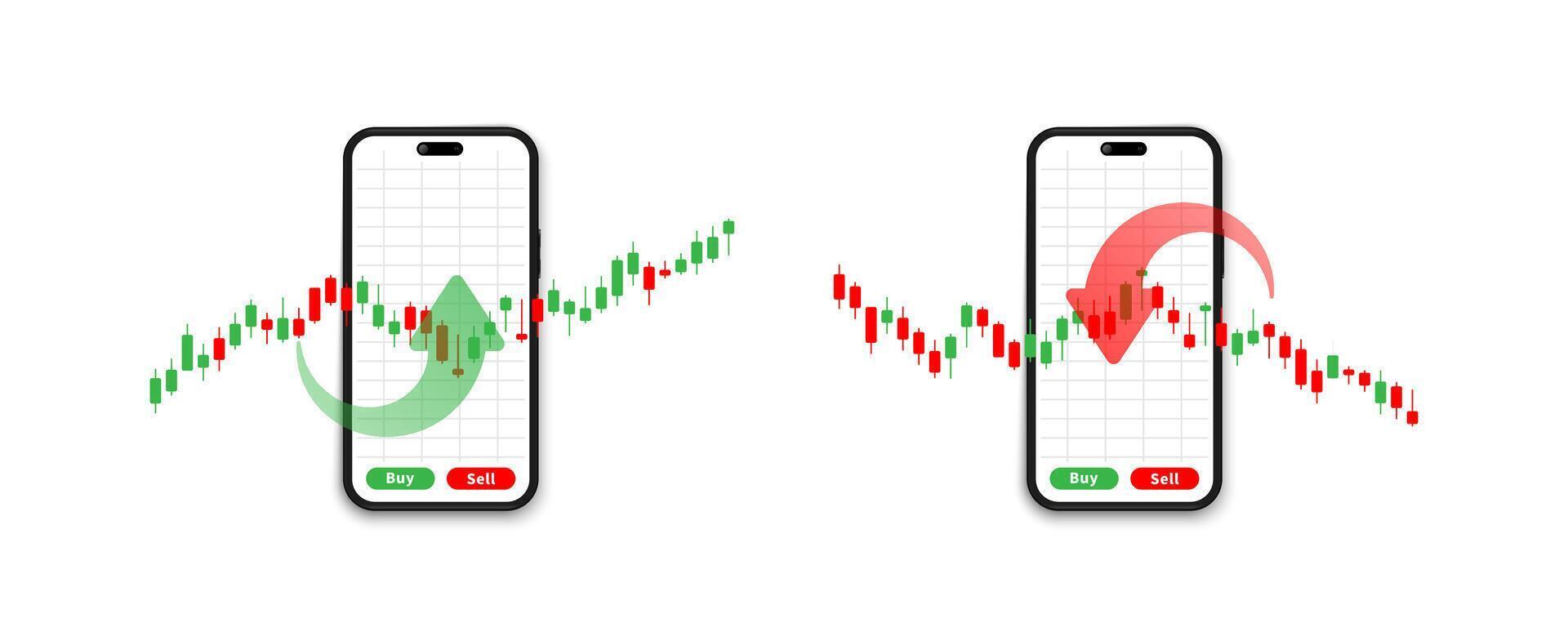 Trading illustration. Stock market candlesticks chart. Forex trading. Candlestick graph illustration for trade analytics. Trading analytics. vector