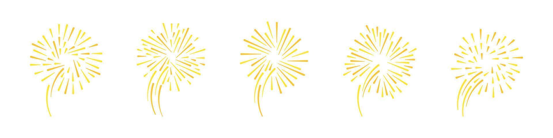Fireworks. Pyrotechnics. Colorful pyrotechnics. Fireworks illustration. Light performance. vector