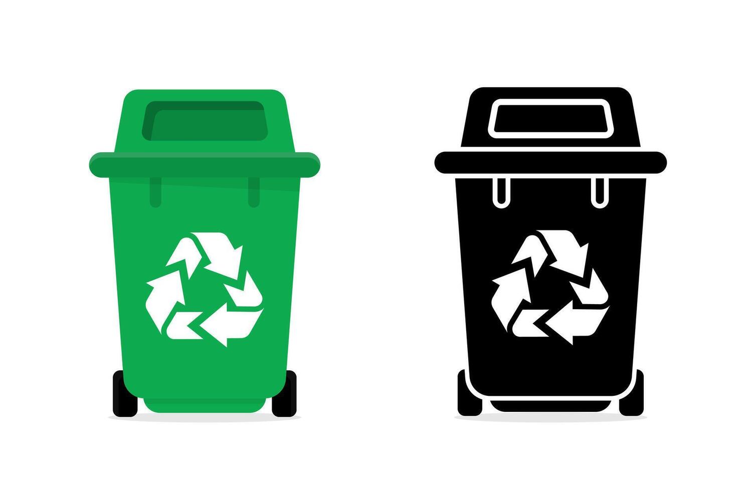 Trash bin. Garbage bin. Waiste container icons. Rubbish bin icons. Trash can, dusbin, garbage container, dumpster isolated elements. vector
