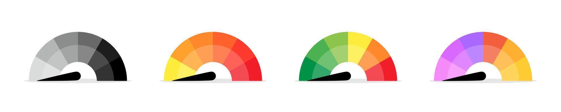 Gauge colorful set. vector