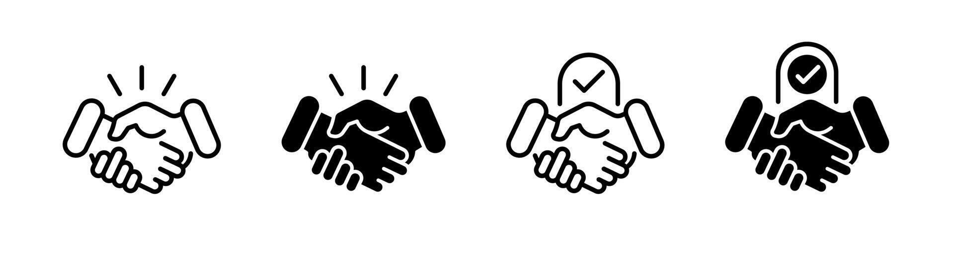 Handshake agreement symbols. Business collaboration icons vector