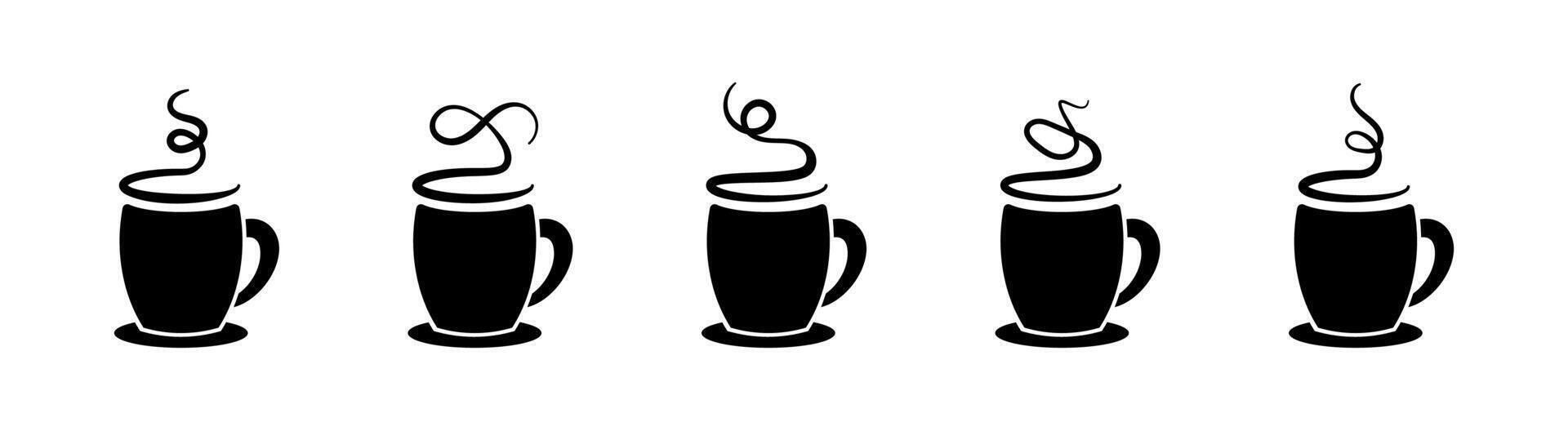 Hot beverage cup abstract icons. vector