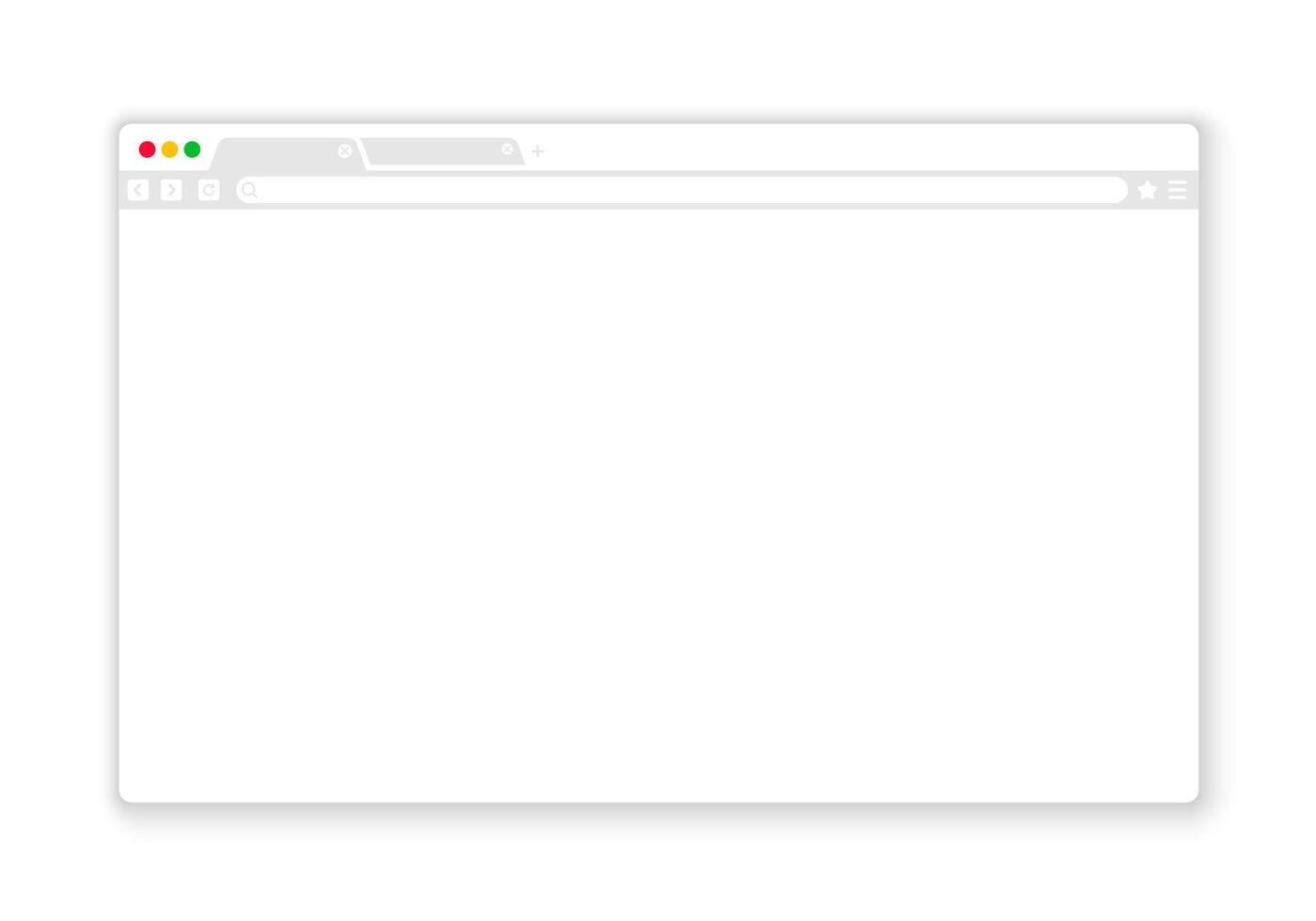 Web page template. Browser window. Empty browser window. Browser window mockup. Empty web page mockup with toolbar. Website template vector