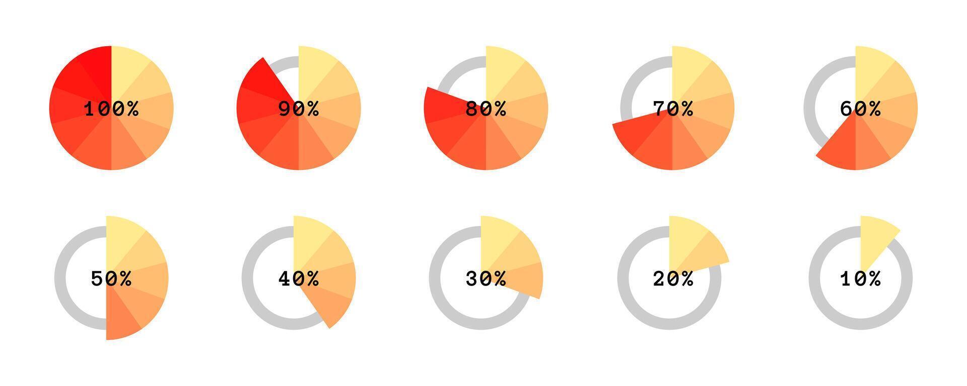 Loading bar icons. Progress indicators collection. vector
