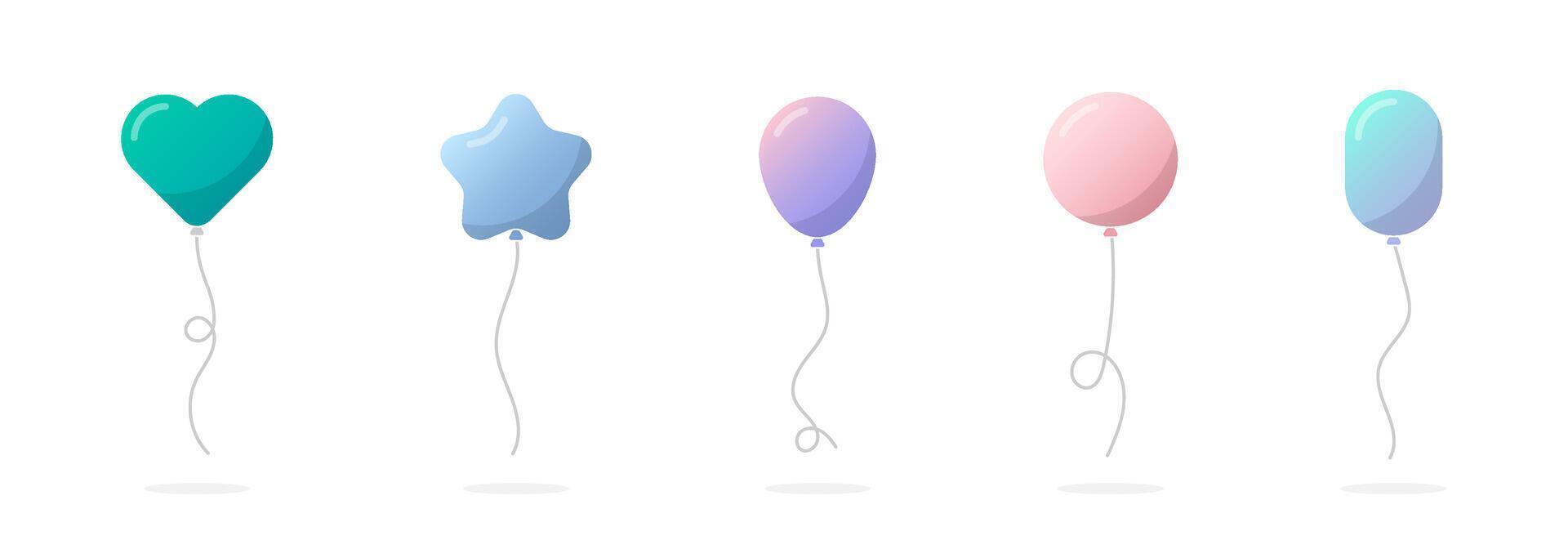 Birthday balloon illustraation. Party balloons. Birthday balloons. Air Balloon illustration. Air balloons shapes vector