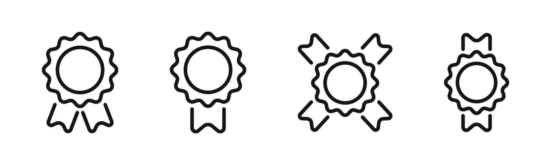 Quality badges. Medal icons. Set of medal with ribbon . Medal badge icons. Award badges vector