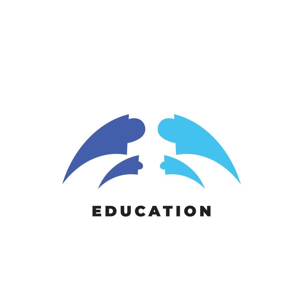 Logo Education with the concept of humans embracing each other with the concept of educational progress vector