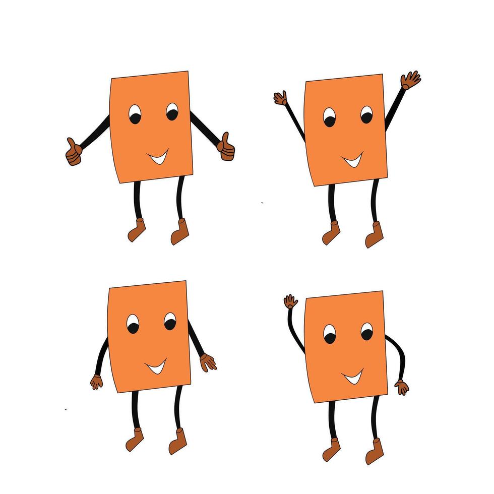 Orange colored paper box mascot is expressing, for your business mascot vector