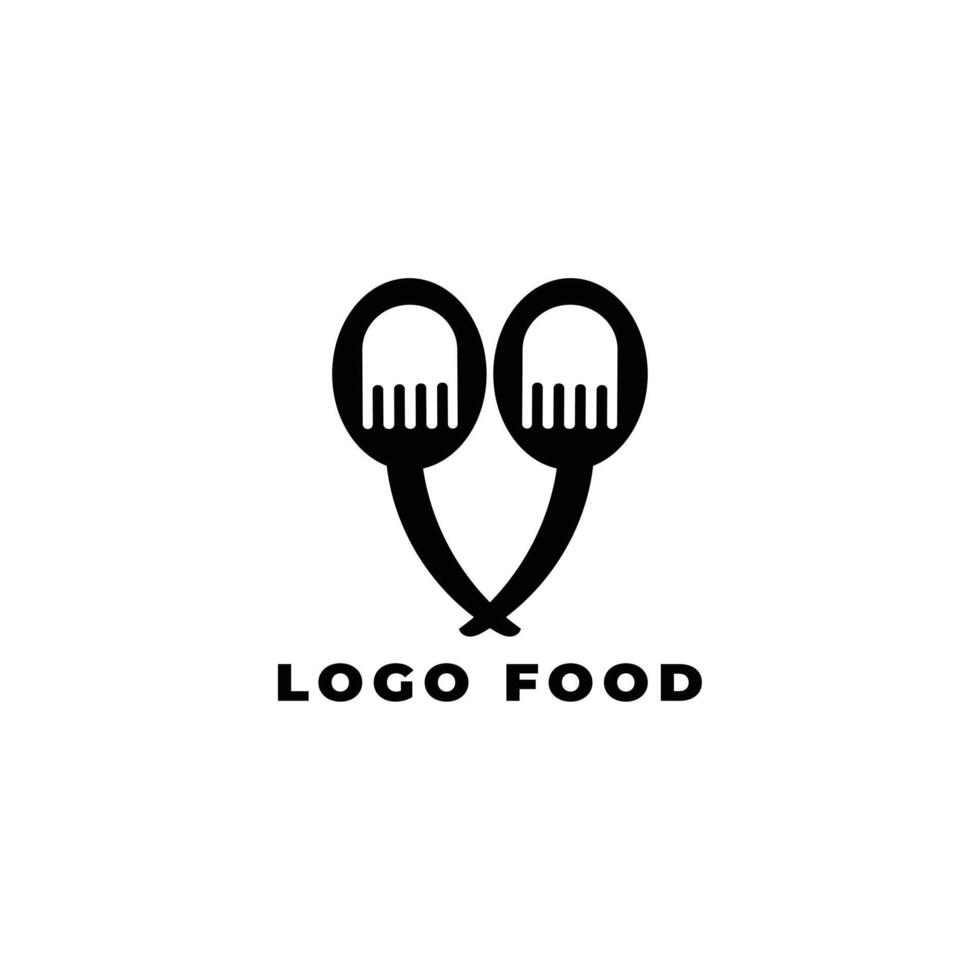 Logo knife fork Restaurant and menu design with food and cutlery icons cafe symbols in a clean illustration vector