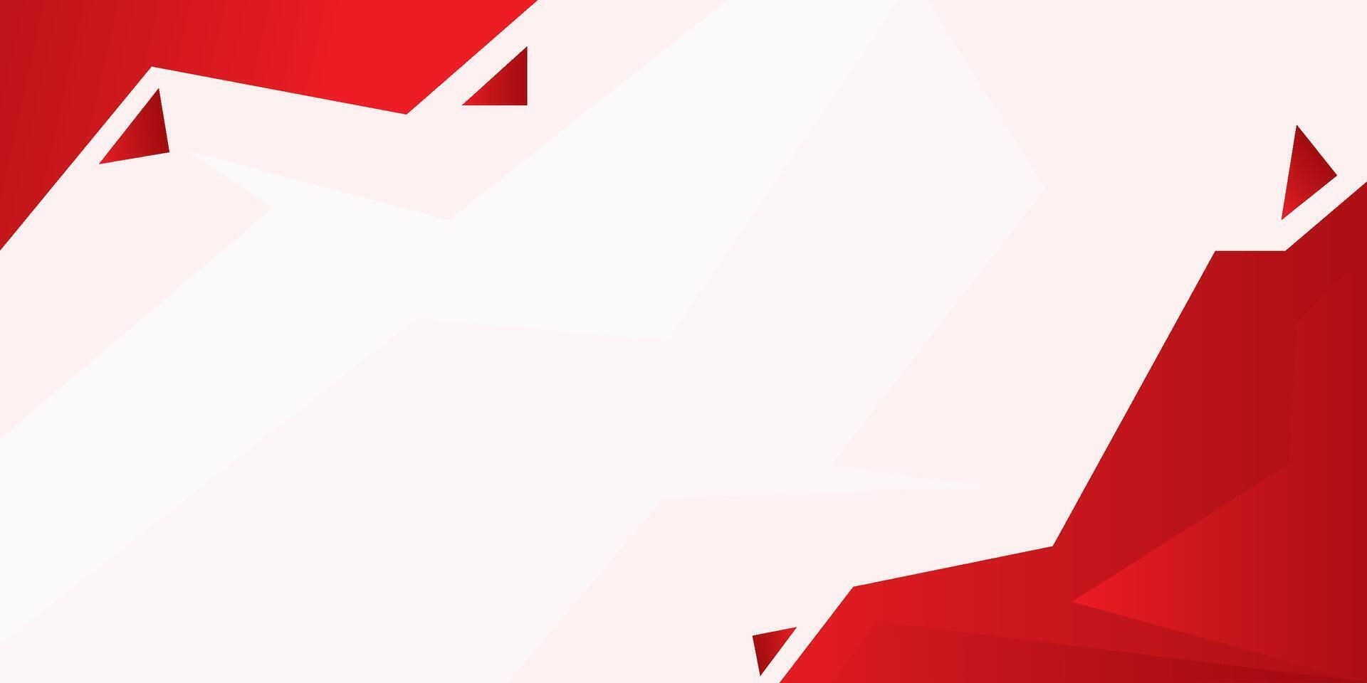 A red and white background with a white arrow vector