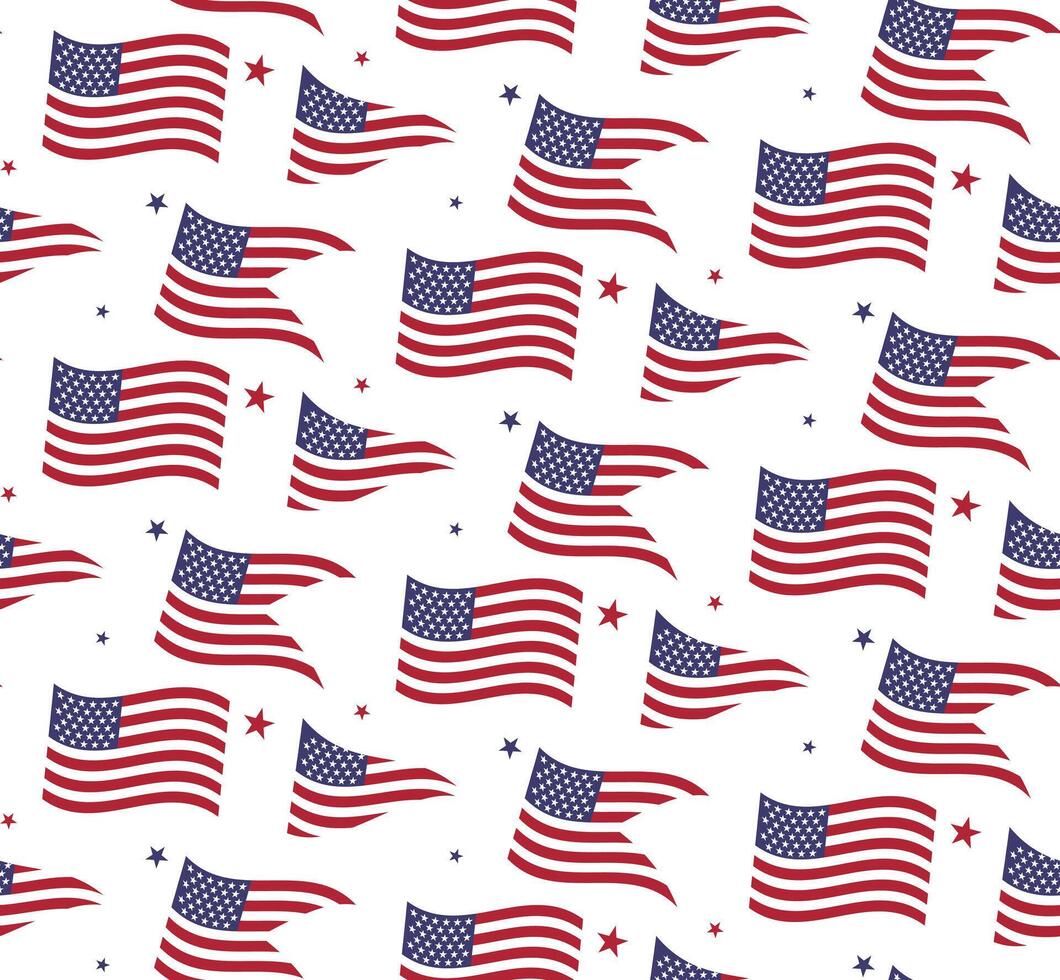 american flag pattern isolated white background vector