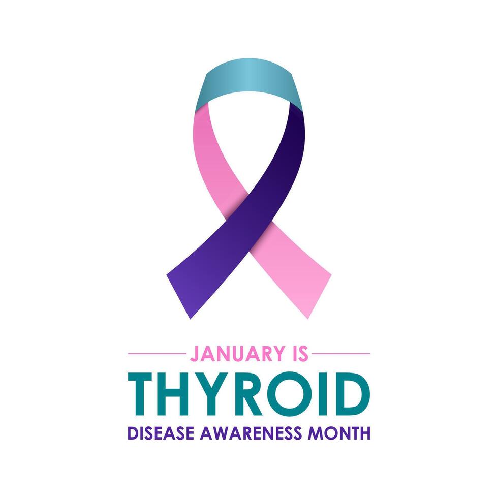 graphic of Thyroid awareness month is every year in January. Design for Banner, cards, prints, social media, poster, flyer and background design template. illustration. vector