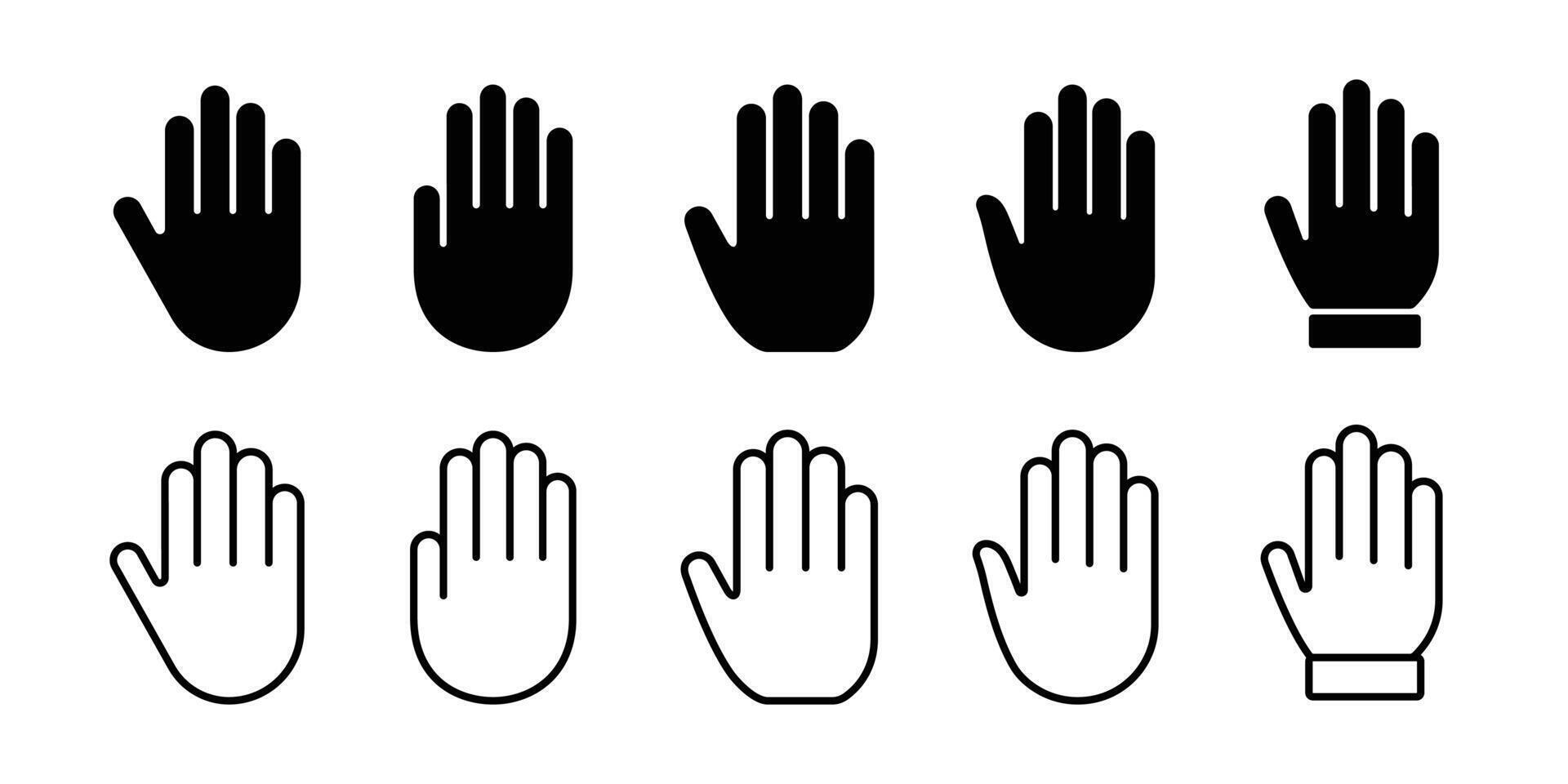 Hand icon set. Hand sign and symbol. Hand gesture. vector