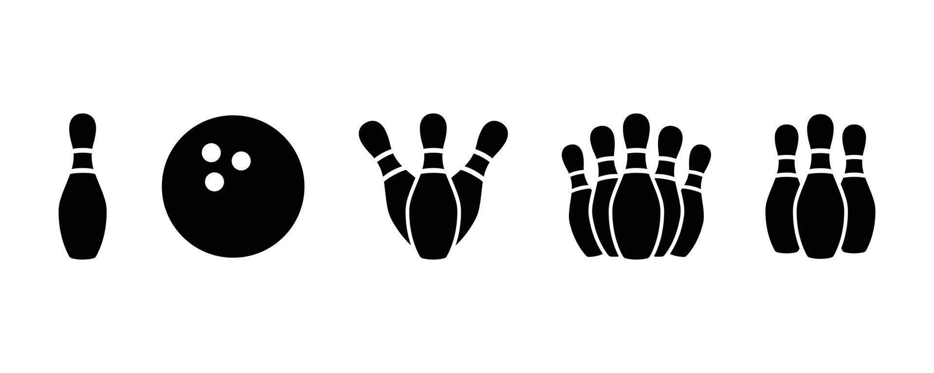 Bowling icon . Bowling icon, ball, and pin. Bowling ball and pin sign and symbol. Bowling ball, pins silhouette vector