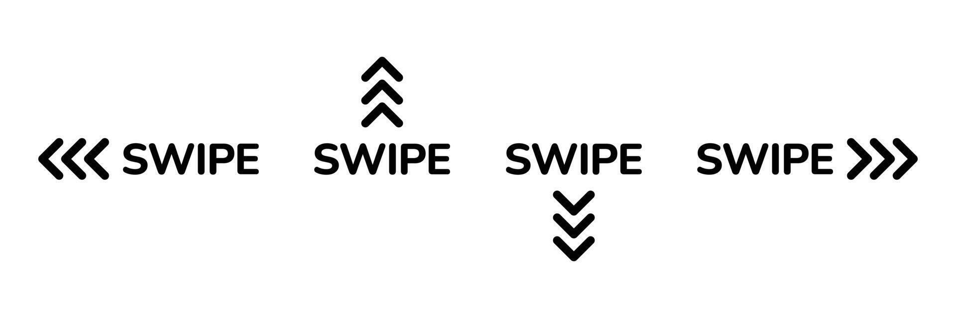 Swipe icon set. Swipe button symbols. Scrolling slide icons. scalable graphics. Social media scrollsign vector