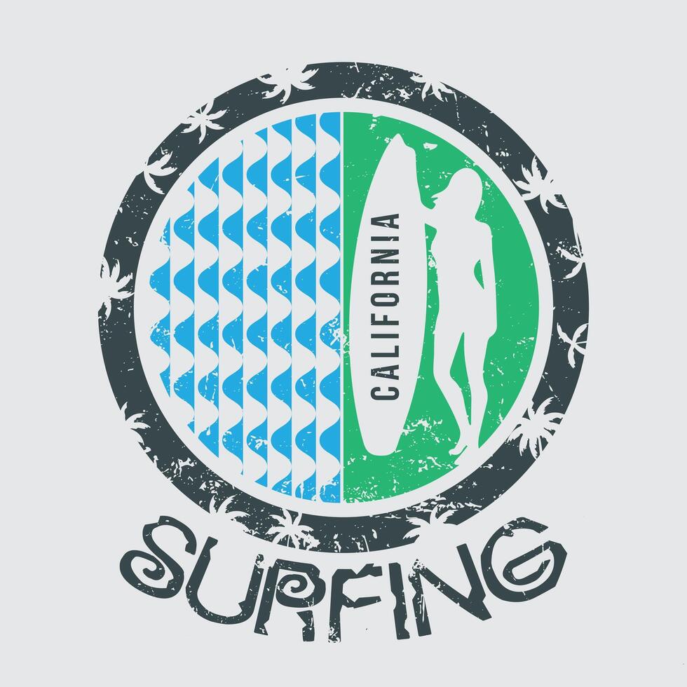 California surfing stylish t-shirt and apparel abstract design. print, typography, poster vector