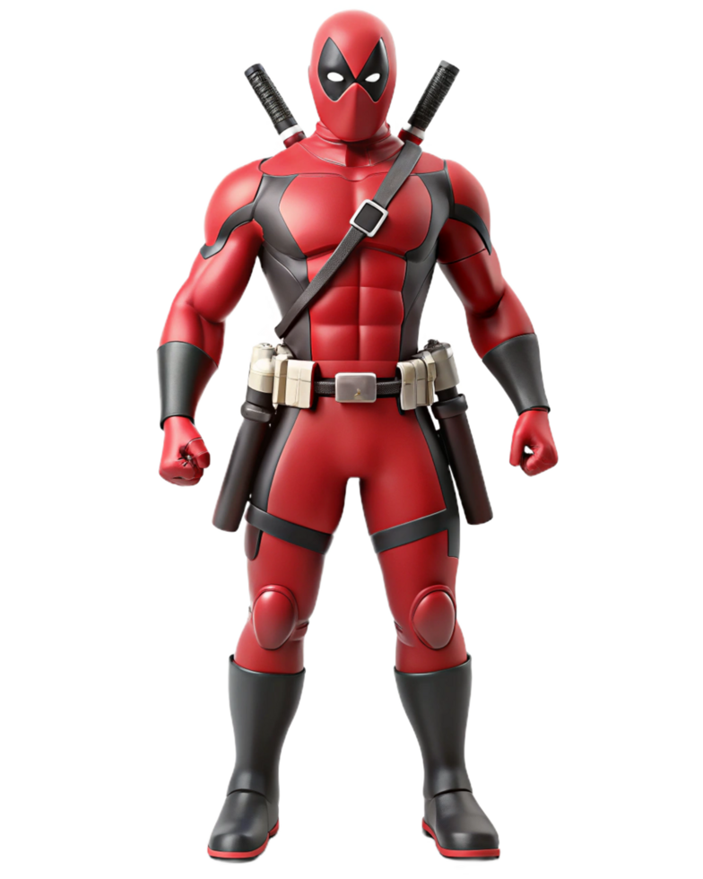 3D Artwork Of Marvel Deadpool Action Figure png