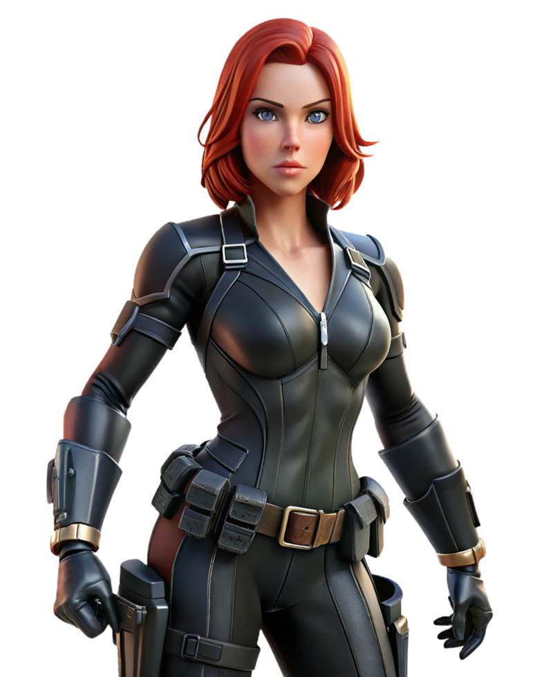 3D Artwork Black Widow From The Avengers Game png
