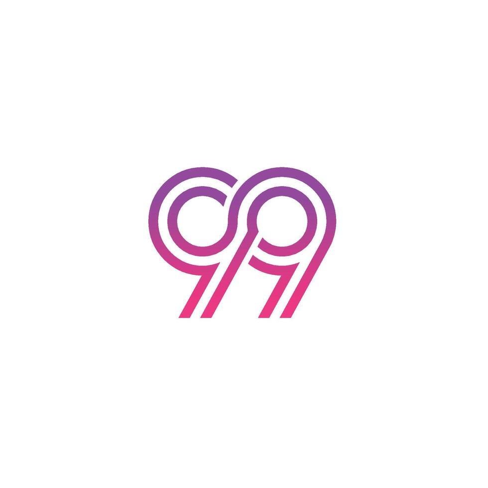 Number 99, logo icon design template . vector