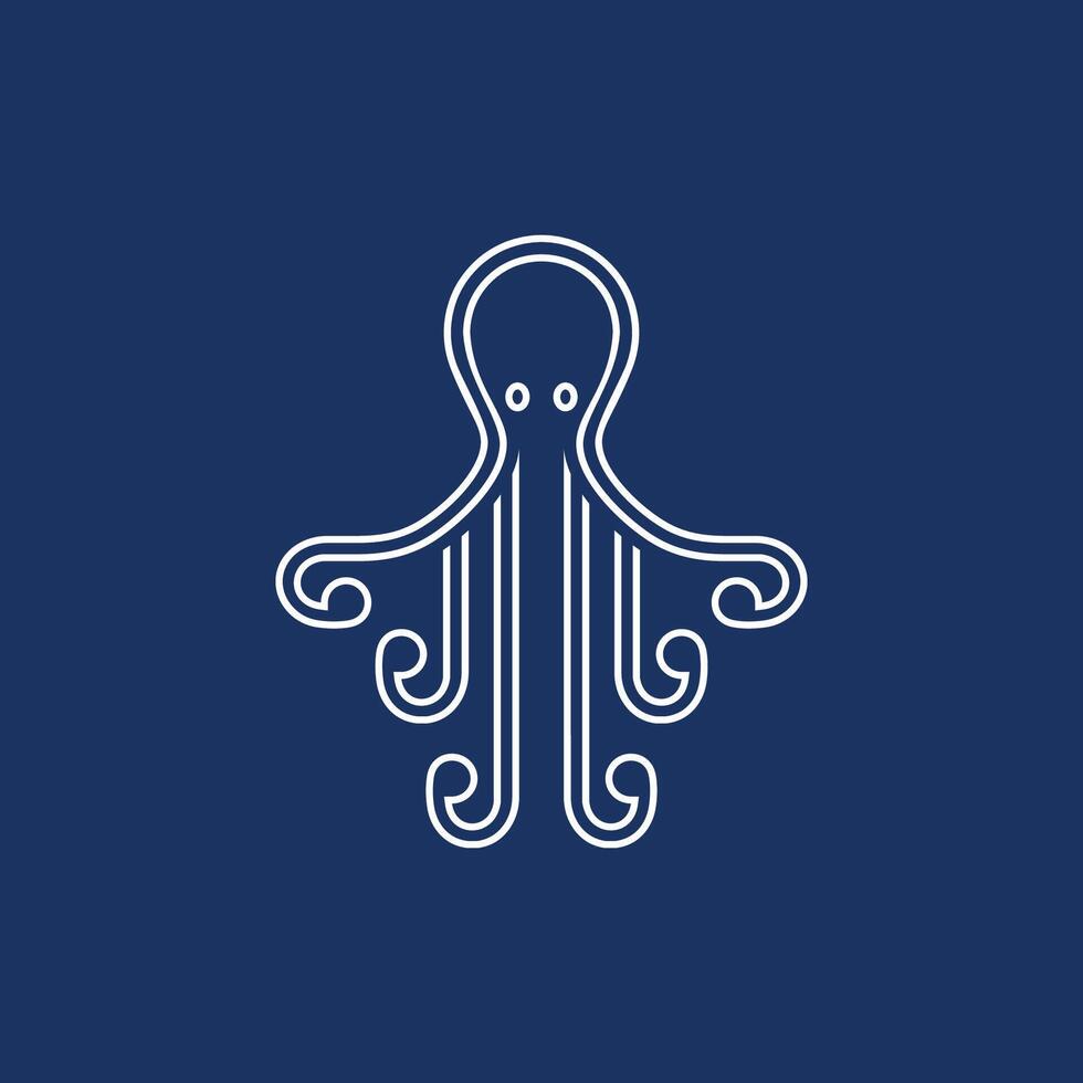 Octopus Logo, Simple Octopus Logo Design, Isolated on White Background. illustration vector