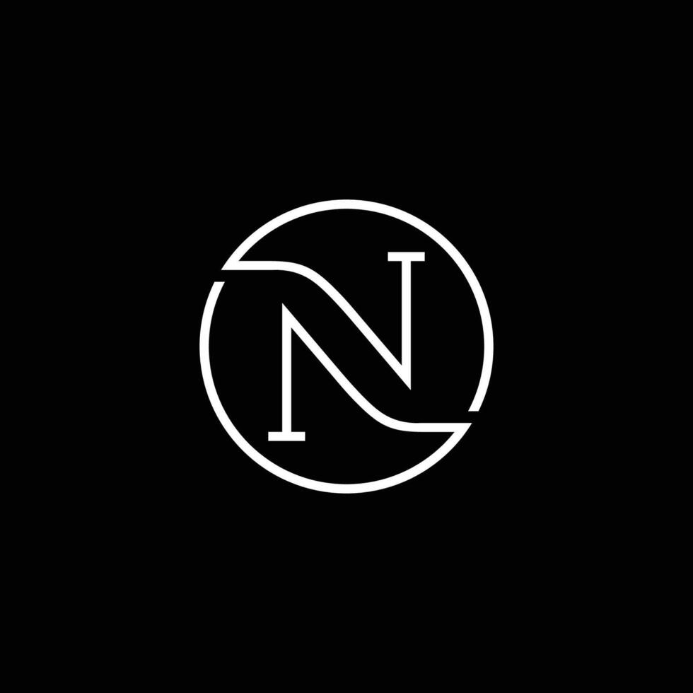 initial letter N logo circle designs vector