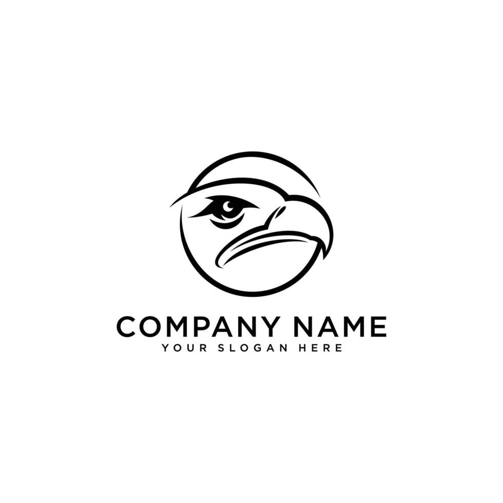 Eagle head and circle symbol. Illustration vector