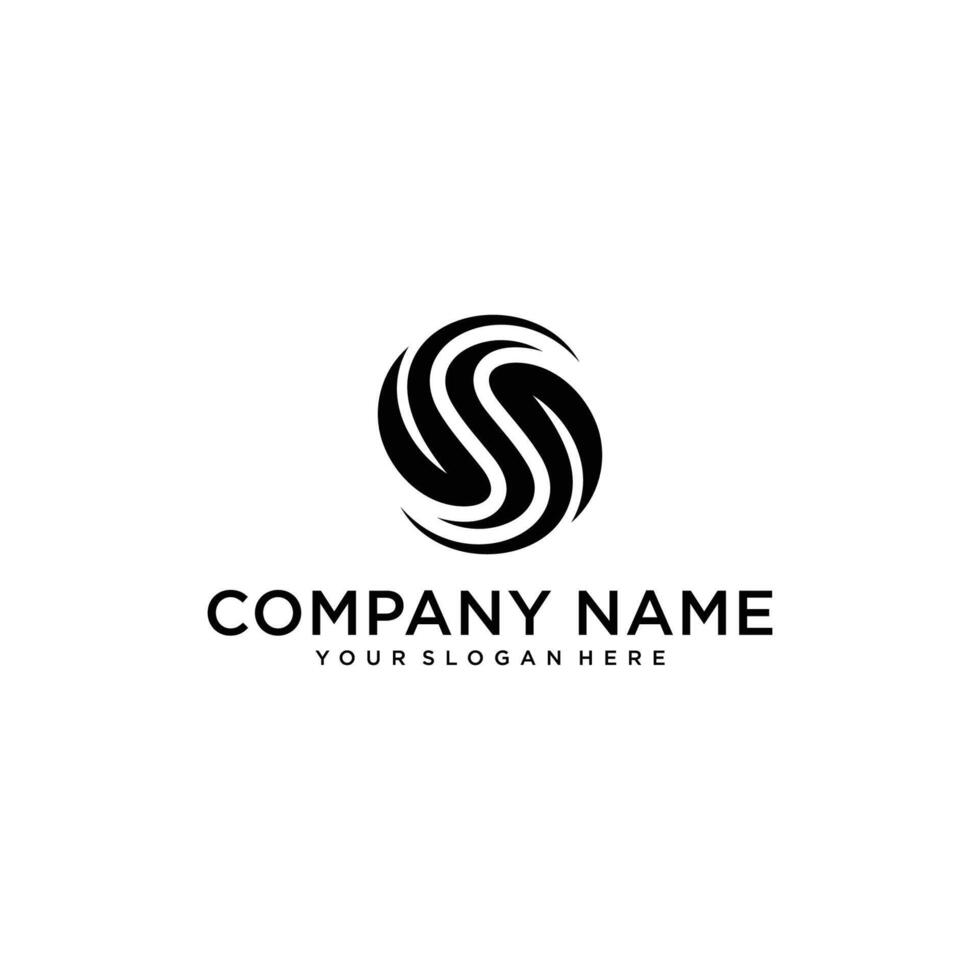 Creative modern trendy stylish sports brand, black and white S initial based font logo font, illustration vector