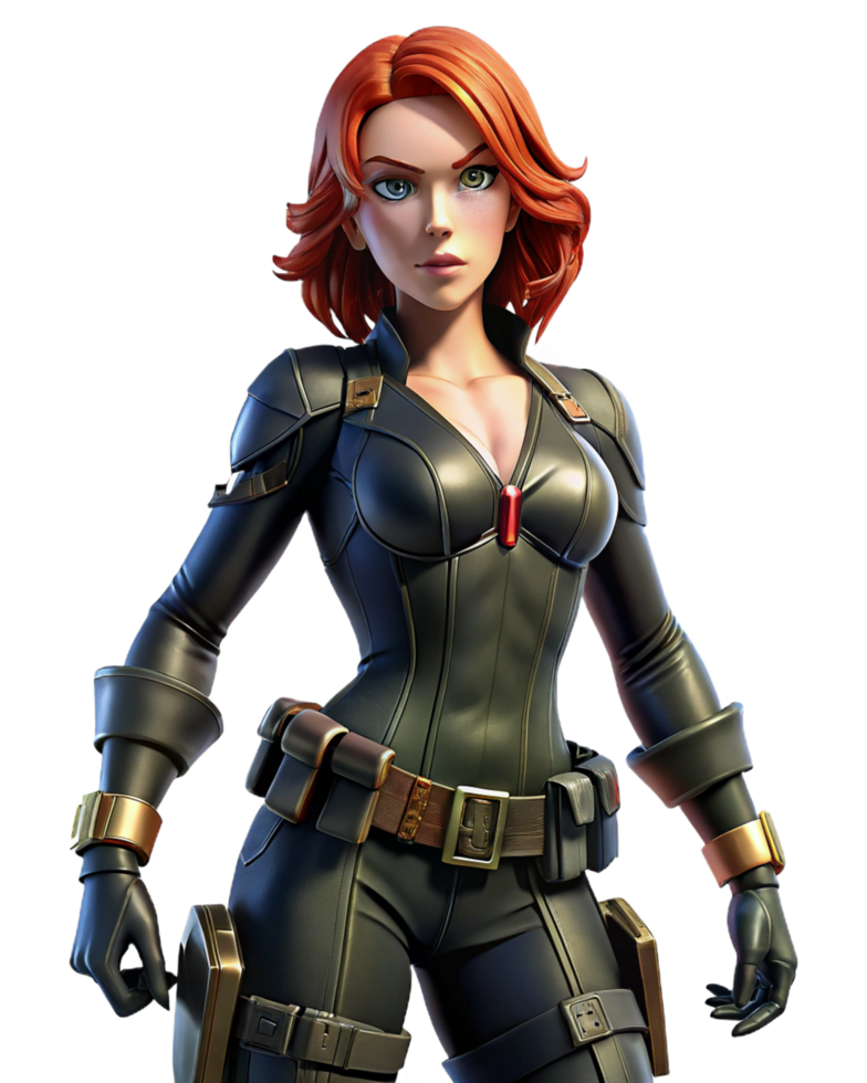 3D Artwork Black Widow From The Avengers Game png