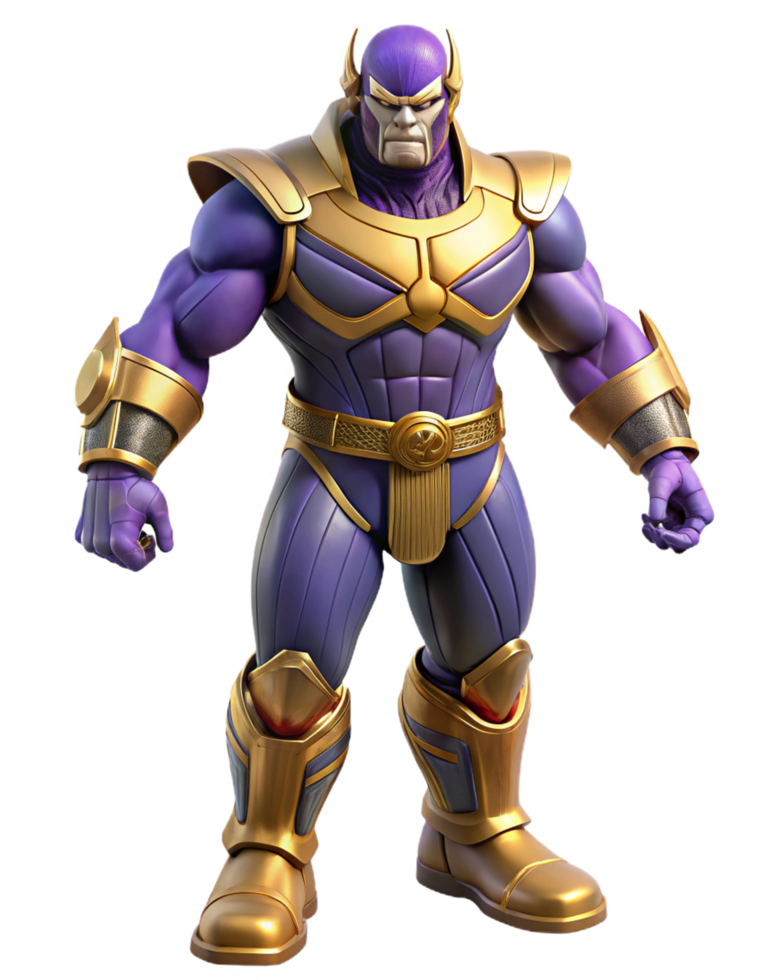 Thanos Full Body 3D Artwork With Iconic Costume 3D Artwork Of Thanos Full Body In Iconic Armor png