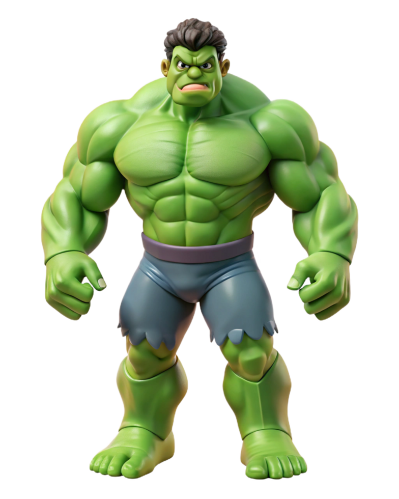The Incredible Hulk 3D Artwork Figure Display 3D Render Of The Incredible Hulk Action Figure png